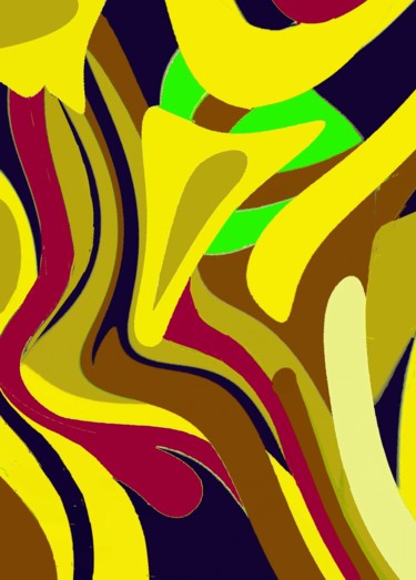Цифровое искусство под названием "Triangular Flower" - Peter Jalesh, Подлинное произведение искусства, Цифровая живопись