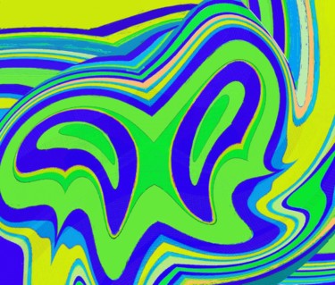 Arts numériques intitulée "Green Butterfly" par Peter Jalesh, Œuvre d'art originale, Peinture numérique