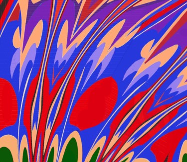 Digital Arts titled "Poppies and Reeds" by Peter Jalesh, Original Artwork, Digital Painting