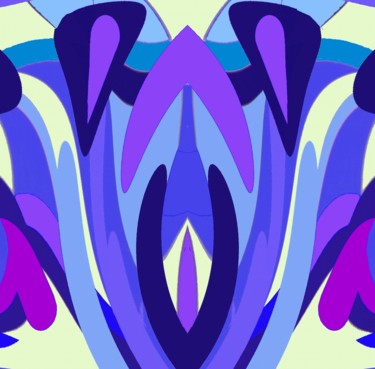 Digitale Kunst mit dem Titel "Blue bouquet" von Peter Jalesh, Original-Kunstwerk, Digitale Malerei