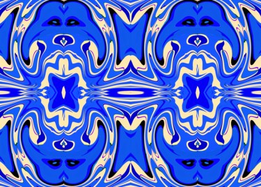 Digital Arts titled "Blue variations" by Peter Jalesh, Original Artwork, Digital Painting