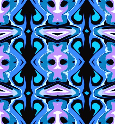 Цифровое искусство под названием "Little bleu fleurs" - Peter Jalesh, Подлинное произведение искусства, Цифровая живопись