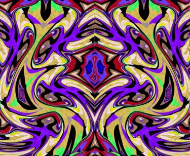 Цифровое искусство под названием "Folkish "autumn rug"" - Peter Jalesh, Подлинное произведение искусства, Цифровая живопись