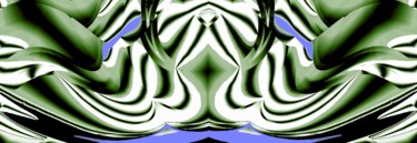 Digitale Kunst mit dem Titel "Green Waves" von Peter Jalesh, Original-Kunstwerk, Digitale Malerei