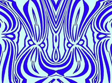 Arts numériques intitulée "Blue Curtain" par Peter Jalesh, Œuvre d'art originale, Peinture numérique