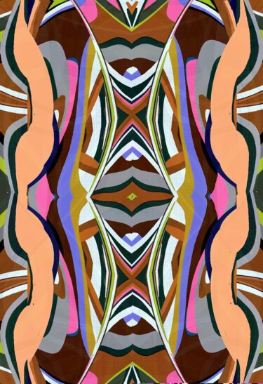 Digitale Kunst mit dem Titel "Fertility totem" von Peter Jalesh, Original-Kunstwerk, Digitale Malerei