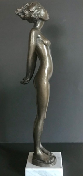 Sculpture titled "Girl with Attitude" by Peter King, Original Artwork, Bronze