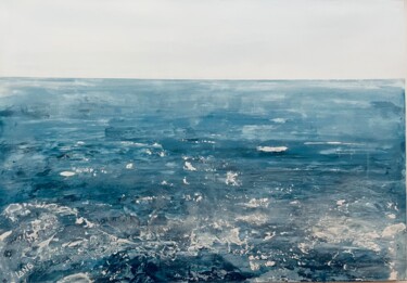 Malerei mit dem Titel "Meer I ohne Hai" von Peter Lang, Original-Kunstwerk, Acryl