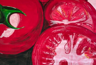 Malerei mit dem Titel "Tomatos" von Peter Lang, Original-Kunstwerk, Acryl