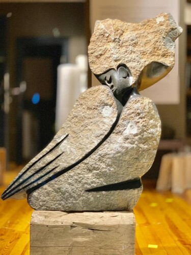 Sculpture titled "Sleeping Angel - Or…" by Peter Makuvise, Original Artwork, Stone
