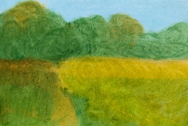 Painting titled "Monet Field Homage" by Peter Malmberg, Original Artwork, Pastel