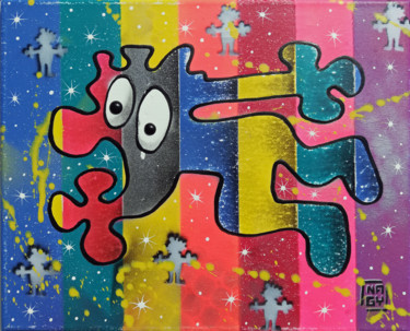 RAINBOW TRAVELLER Pintura titulada "RAINBOW TRAVELLER" por Nagy Peter, Obra de arte original, Pintura al aerosol