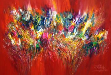 Картина под названием "Vitality Red XL 1" - Peter Nottrott, Подлинное произведение искусства, Акрил