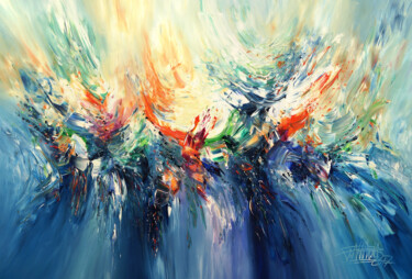 Картина под названием "Symphony In Blue XL…" - Peter Nottrott, Подлинное произведение искусства, Акрил