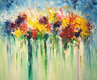 Картина под названием "Flower Field SM 1" - Peter Nottrott, Подлинное произведение искусства, Акрил