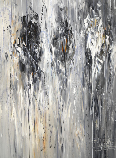 Картина под названием "Black White Experim…" - Peter Nottrott, Подлинное произведение искусства, Акрил