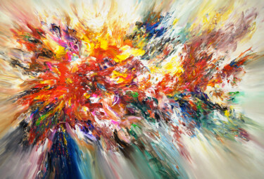 Malerei mit dem Titel "Energy Red XL 2" von Peter Nottrott, Original-Kunstwerk, Acryl