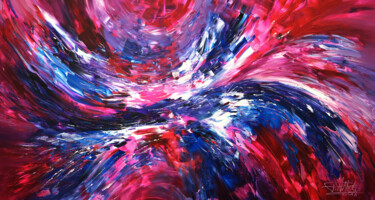 Pintura intitulada "Magenta Blue Abstra…" por Peter Nottrott, Obras de arte originais, Acrílico