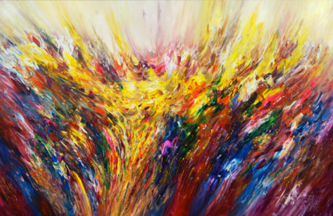 Peinture intitulée "Abstraction Yellow…" par Peter Nottrott, Œuvre d'art originale, Acrylique