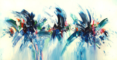 Peinture intitulée "Blue Water Games L 1" par Peter Nottrott, Œuvre d'art originale, Acrylique