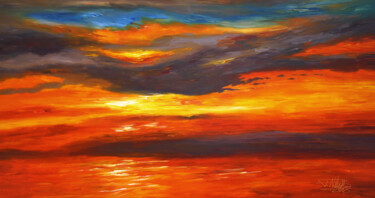 Painting titled "Romantic Evening Se…" by Peter Nottrott, Original Artwork, Acrylic