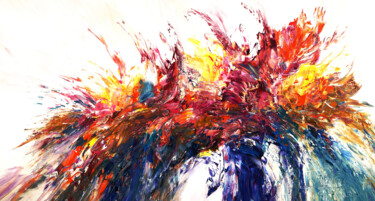 Pittura intitolato "Red Dynamic Abstrac…" da Peter Nottrott, Opera d'arte originale, Acrilico