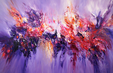 Painting titled "Purple Dance XL 1" by Peter Nottrott, Original Artwork, Acrylic