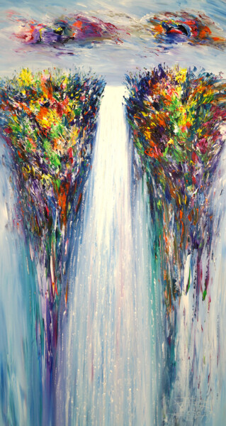 Painting titled "Mystery Waterfall L…" by Peter Nottrott, Original Artwork, Acrylic
