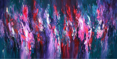 Painting titled "Magenta Turquoise A…" by Peter Nottrott, Original Artwork, Acrylic