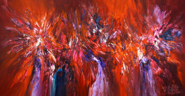 Peinture intitulée "Vitality Red L 1" par Peter Nottrott, Œuvre d'art originale, Acrylique