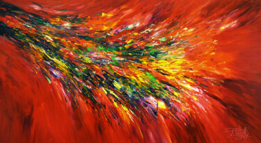 Pintura titulada "Red Spirit L 1" por Peter Nottrott, Obra de arte original, Acrílico