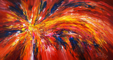 Pintura titulada "Red Expansion L 3" por Peter Nottrott, Obra de arte original, Acrílico