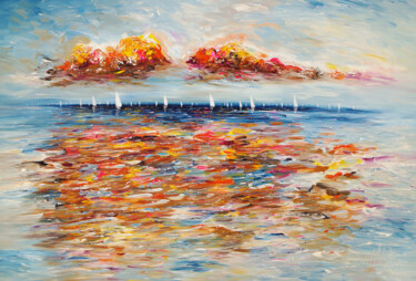 Peinture intitulée "Seascape Sailing Im…" par Peter Nottrott, Œuvre d'art originale, Acrylique