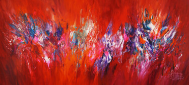 Malerei mit dem Titel "Slim: Red Energy Ab…" von Peter Nottrott, Original-Kunstwerk, Acryl