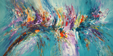 Painting titled "Turquoise Daydream…" by Peter Nottrott, Original Artwork, Acrylic