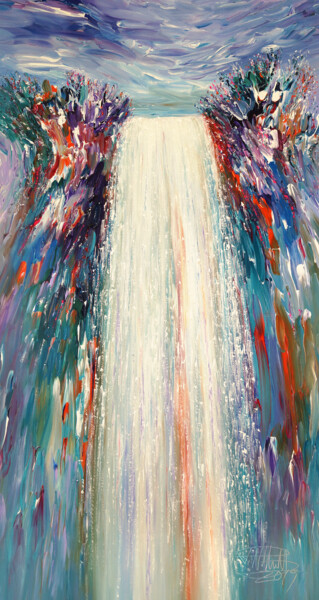 Картина под названием "Mystery Waterfall L…" - Peter Nottrott, Подлинное произведение искусства, Акрил