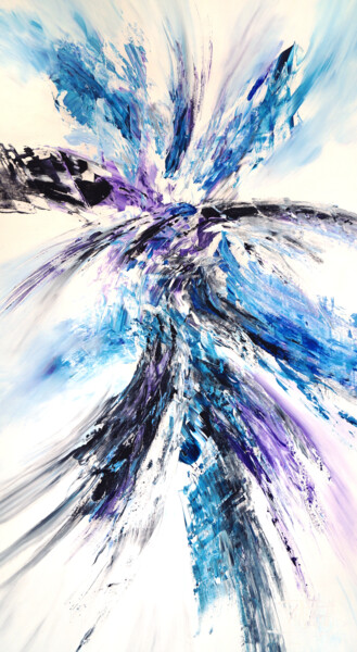 Malerei mit dem Titel "Violet And Blue Abs…" von Peter Nottrott, Original-Kunstwerk, Acryl