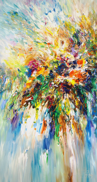 Картина под названием "Flowery L 2" - Peter Nottrott, Подлинное произведение искусства, Акрил