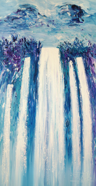 Картина под названием "Turquoise Mystery W…" - Peter Nottrott, Подлинное произведение искусства, Акрил