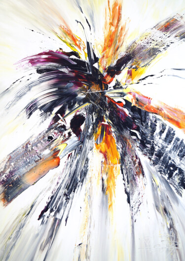 Painting titled "Abstract Eruption M…" by Peter Nottrott, Original Artwork, Acrylic