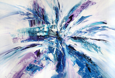 Peinture intitulée "Violet And Blue Abs…" par Peter Nottrott, Œuvre d'art originale, Acrylique