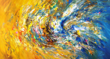 Картина под названием "Yellow And Blue Abs…" - Peter Nottrott, Подлинное произведение искусства, Акрил