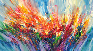 Pintura intitulada "Flowery Energy L 1" por Peter Nottrott, Obras de arte originais, Acrílico