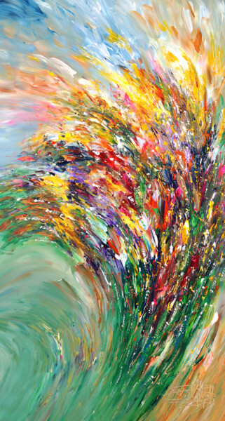 Картина под названием "Flowery Energy L 2" - Peter Nottrott, Подлинное произведение искусства, Акрил