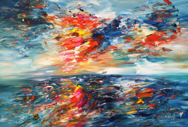 Peinture intitulée "Seascape XL 1" par Peter Nottrott, Œuvre d'art originale, Acrylique