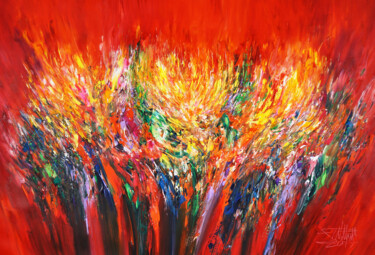 Картина под названием "Red Energy XL 7" - Peter Nottrott, Подлинное произведение искусства, Акрил