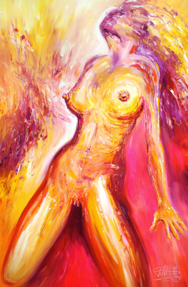 Ζωγραφική με τίτλο "Erotic Nude: Hot Pa…" από Peter Nottrott, Αυθεντικά έργα τέχνης, Ακρυλικό