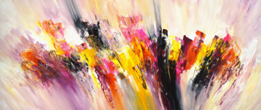 Painting titled "Slim: Yellow Pink B…" by Peter Nottrott, Original Artwork, Acrylic