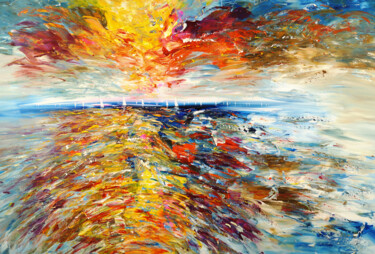Malerei mit dem Titel "Seascape Sailing Im…" von Peter Nottrott, Original-Kunstwerk, Acryl
