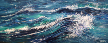 Malerei mit dem Titel "Slim: Seascape Brea…" von Peter Nottrott, Original-Kunstwerk, Acryl